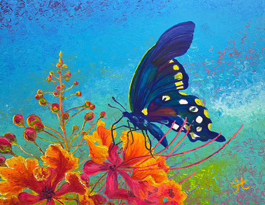 "Butterfly" - Original Oil Finger Painting