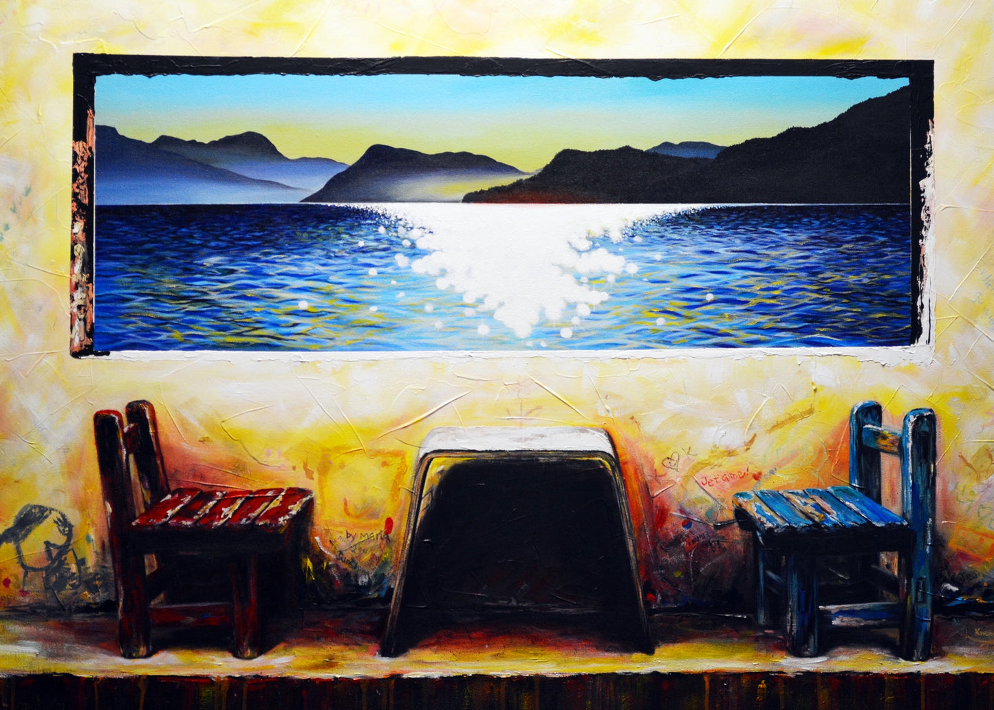 Let it shine! Window Seats 1 - Original Mixed Media Painting