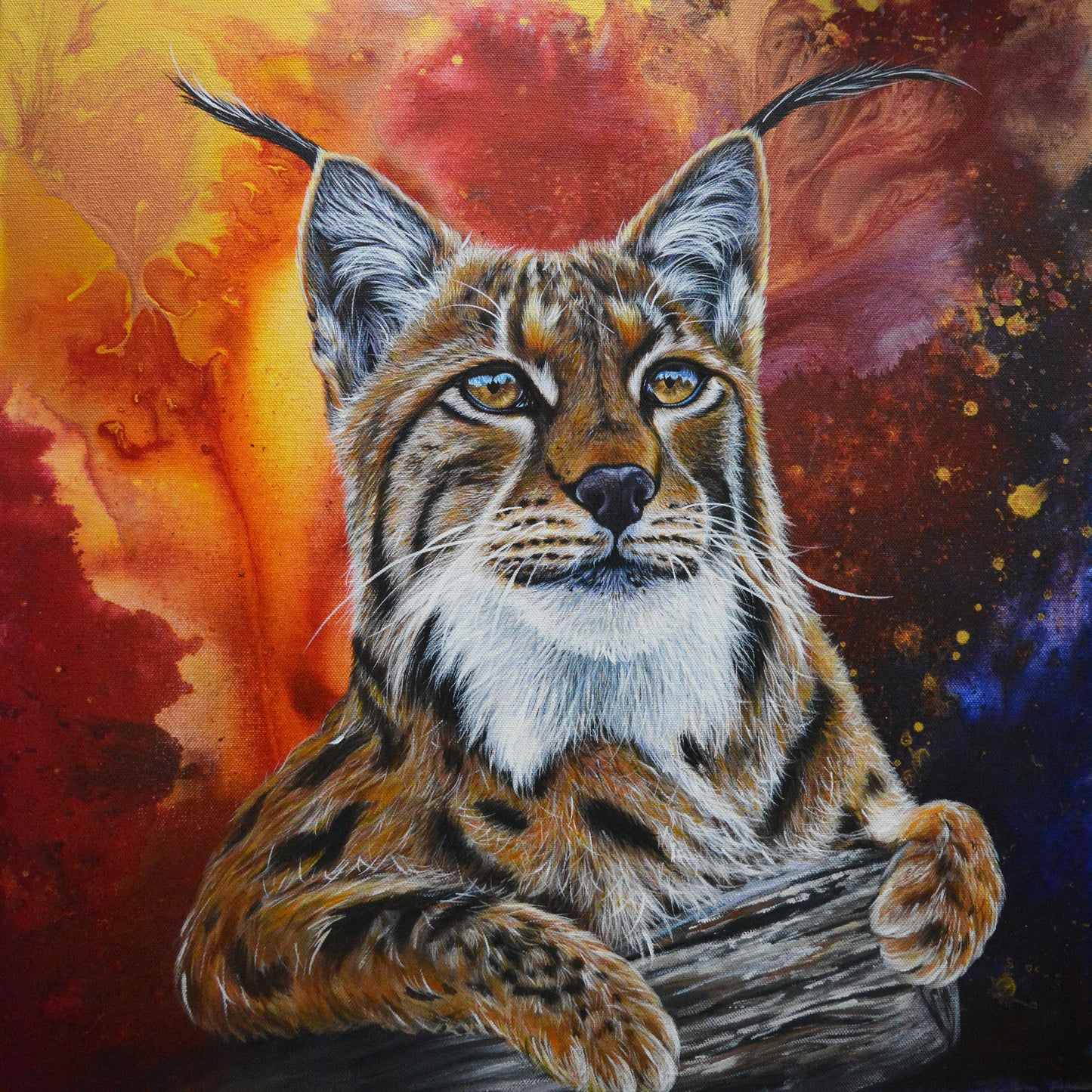 AK Brown Lynx - Original Mixed Media Painting