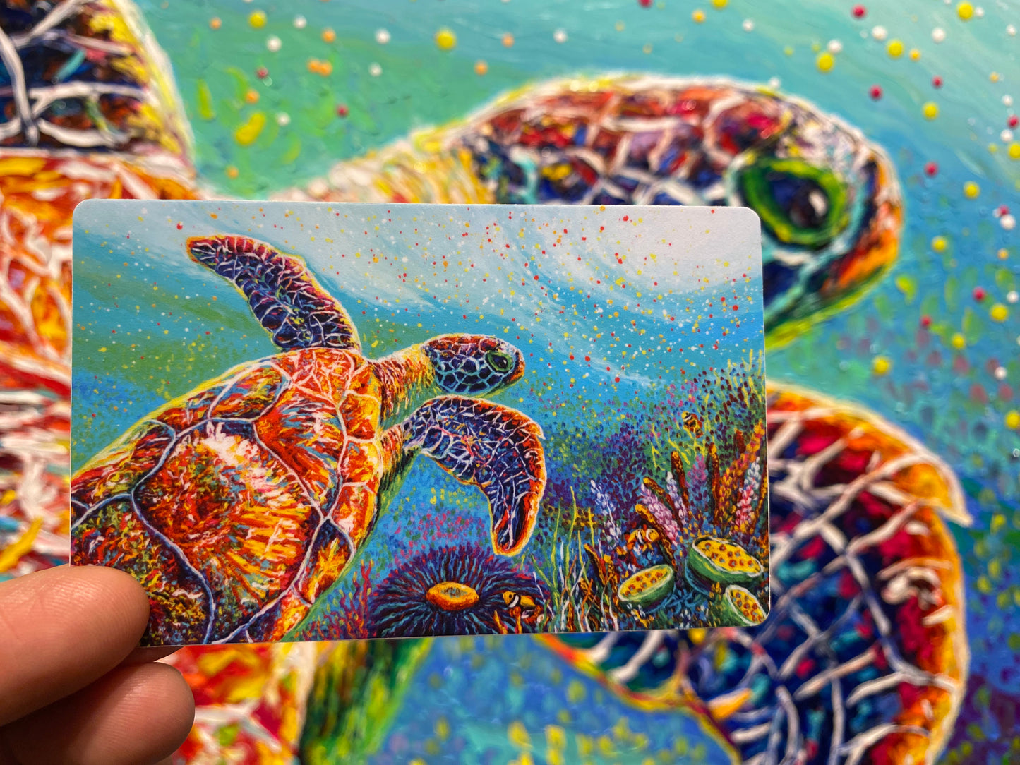 "Be Still" Green Sea Turtle - Weatherproof Matt vinyl Sticker