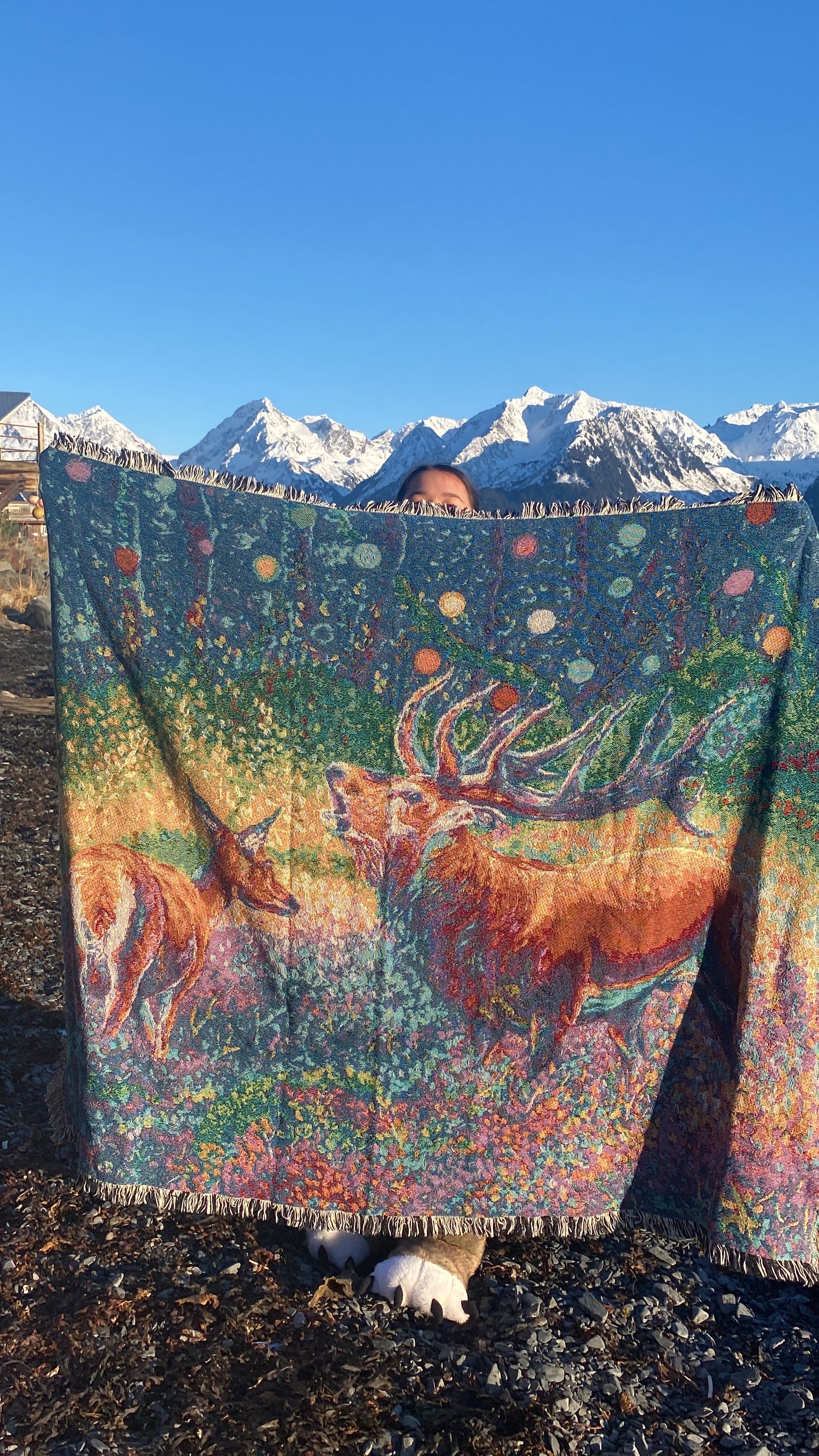 Woven Tapestry Blanket - Wall art Tapestry - Oil Finger Painting - Home Deco,Tapestry, blanket, Gift