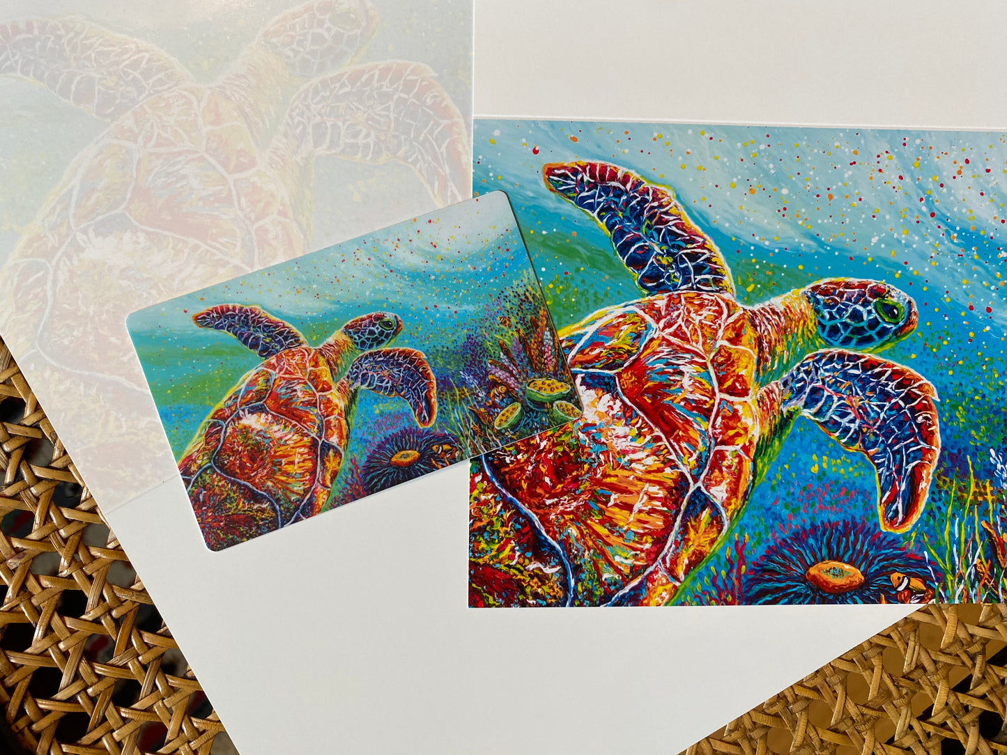 "Be Still" Green Sea Turtle Greeting Card for all occasion - Fine Art Greeting Card