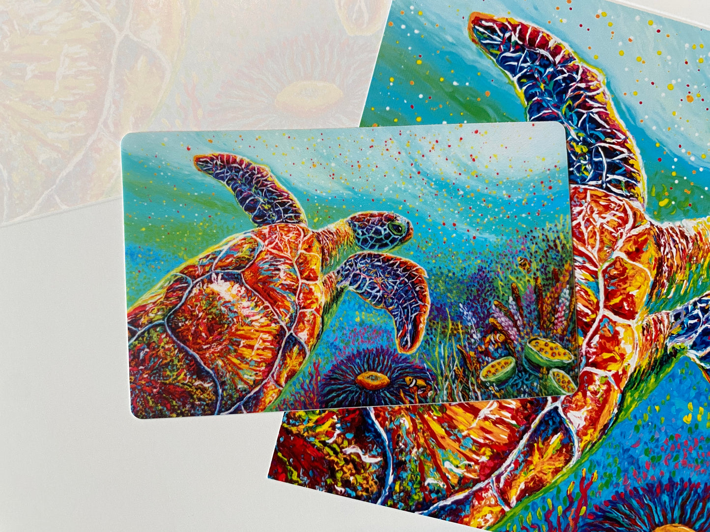 "Be Still" Green Sea Turtle Greeting Card for all occasion - Fine Art Greeting Card