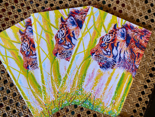 "Tiger in the woods" Greeting Card for all occasion - Fine Art Greeting Card