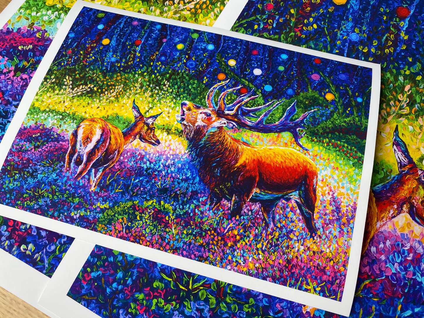 "Oh, dear" Deer Oil Finger Painting - Giclée Fine Art Print