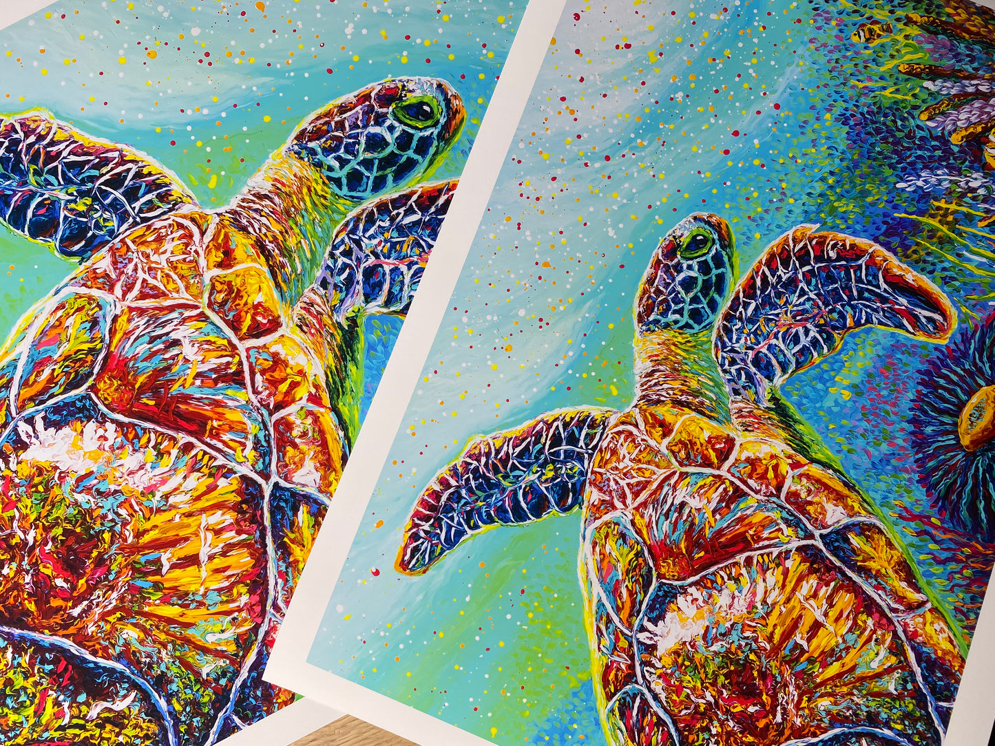 "Be Still" Green Sea Turtle and Friends - Giclée Fine Art Print