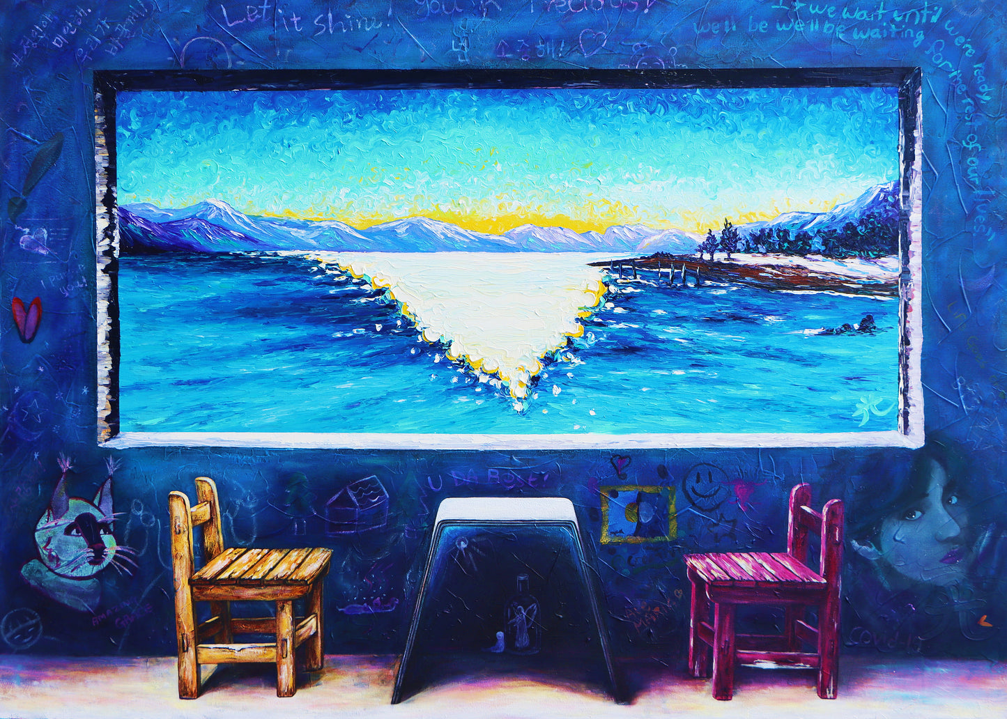 Let it shine! Window Seats 3 - Original Mixed Media Painting