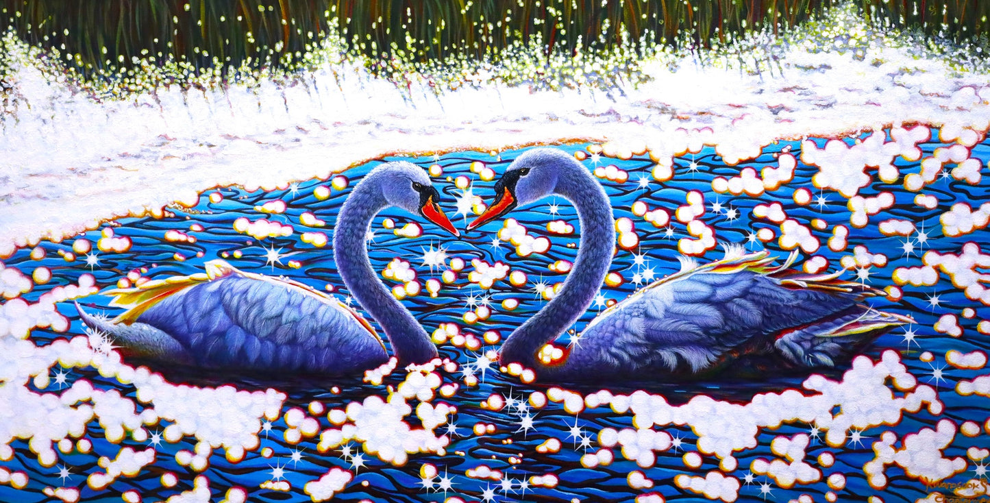 Love Affair Swans - Original Acrylic Painting