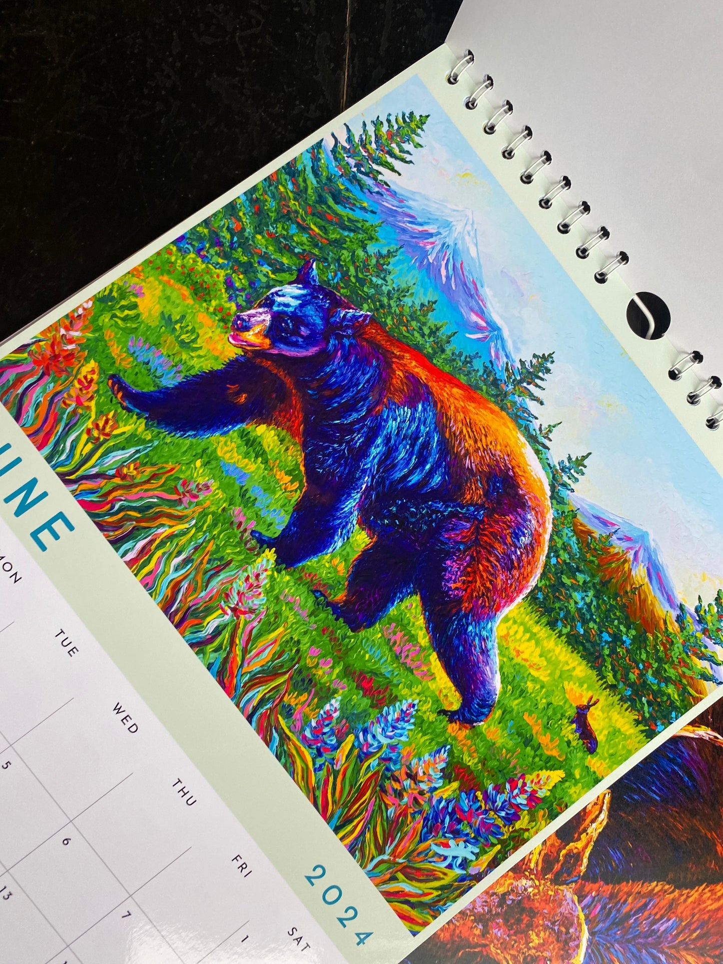 * 2024 Fine Art Calendar - 11x17” Wall calendar - 6x9”  Desk Calendar - Collection of Wildlife Oil Finger Paintings